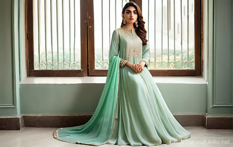 문화예술사와 대중문화의 관계 - Image Prompt 1: Modern Elegance with Traditional Pakistani Flair**