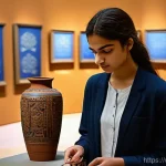 문화예술사 면접 준비 팁 - A bright, curious young person, approximately 16 years old, modestly dressed in smart casual attire ...