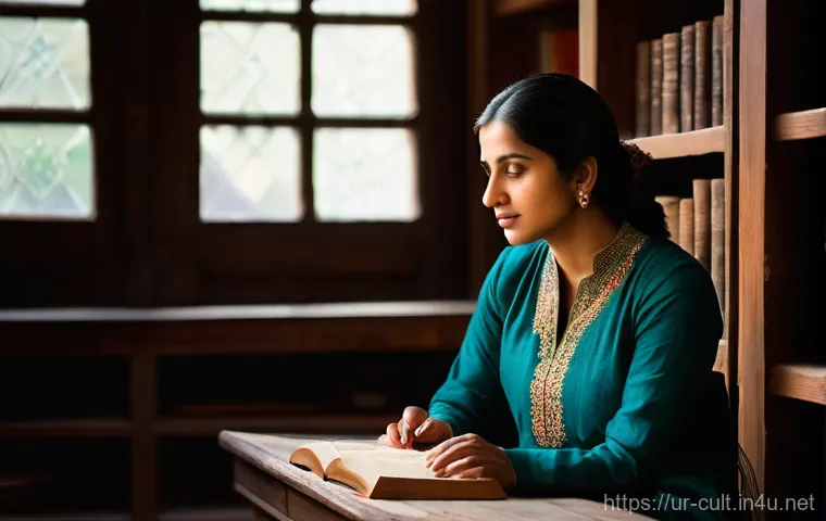 문화예술사로 일하며 얻은 교훈 - **A Serene Moment of Self-Discovery for a Cultural Arts Historian:**
    A solo portrait of a though...