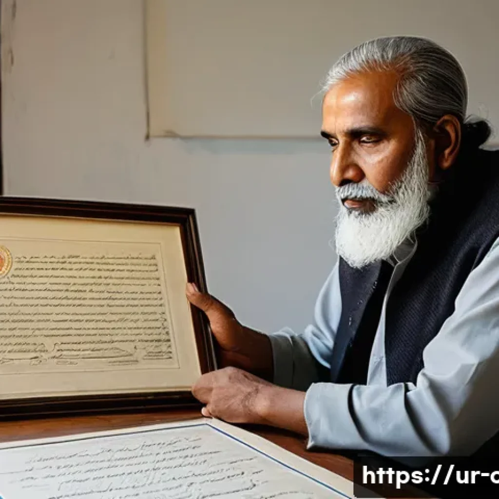 문화예술사 자격증 갱신 절차 - **Prompt:** "A contemplative and slightly worried Pakistani cultural artist, aged around 50-60, male...